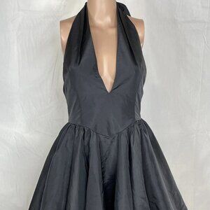 L'Academie Halter Mini Dress • Size M • Black